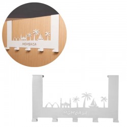 Zuri Mombasa City Design Over the Door Hanger-White