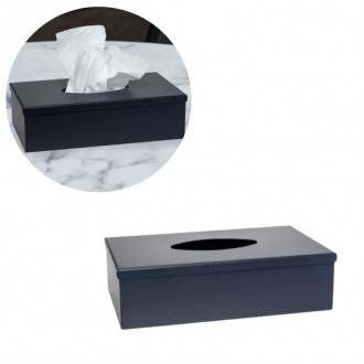 Zuri Steel Finish Tissue Box Holder - Matt Grey - Made in KENYA