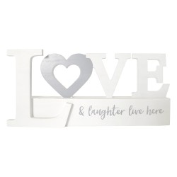 Dunelm Love and Laughter Wooden Word Ornament, 30x13.5CM