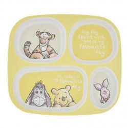 Dunelm Kids Winnie the Pooh Divider Plate - Made of Bamboo