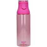 BUILT Flip Top Water Bottle, Tritan Plastic, Pink, 740 ml