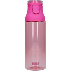 BUILT Flip Top Water Bottle, Tritan Plastic, Pink, 740 ml