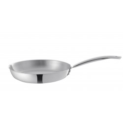 Al-Ahram Stainless Steel Frying Pan with Riveted Handle, 24 cm/1.25Litres