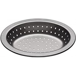 Master Class Crusty Bake Perforated Pie Dish with PFOA Non Stick, Robust 1 mm Carbon Steel, 5.5 Inch Individual Oval Tin