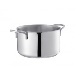 Al-Ahram Stainless Steel Pot with Riveted Handles & Glass Lid, 24 cm/5.4Litres - Extreme Design