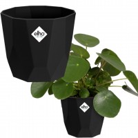 Elho Geometric Flowerpot for Indoor - Living Black, 18 cm