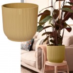 Elho Vibes Fold Round Flowerpot, Butter Yellow with Liner - 18cm 