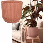 Elho Vibes Fold Round Flowerpot, Delicate Pink with Liner - 18cm