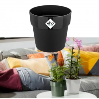 Elho Round Mini Flowerpot, 7cm - Living Black