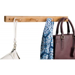 InterDesign Formbu Wall Mount Entryway Wood Storage Rack, Bamboo