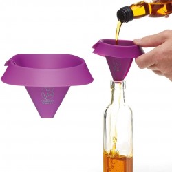 Colourworks Bright Purple Silicone Roll and Fold Funnel
