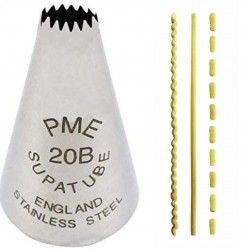 PME Seamless Stainless Steel Medium Basketweave, Decorating Tip, no. 20B