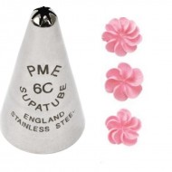 PME Stainless Steel Seamless Supatube Nozzle - Star Tubes No. 6 (Closed) - Medium