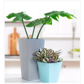 Wham Square Studio Planter Cover Pot, Duck Egg Blue, 14cm Height