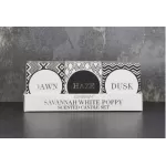 Candlelight Africa Set of 3 Mini Votive Candles in Gift Box, Savannah White Poppy Scent