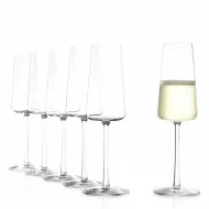Stolzle Pulled Power Stem 6 Champagne Flute Glasses, 238ml, Set of 6 Glasses (Made in Germany)