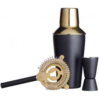 BarCraft Luxury Stainless Steel Cocktail Making Kit - Brass Finish (3-Piece Gift Set)