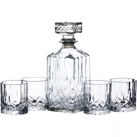 BarCraft Cut-Glass Whisky Decanter and Tumbler Gift Set (5 Pieces), BCDECSET Shop quality BarCraft Cut-Glass Whisky Decanter and Tumbler Gift Set (5 Pieces) in Kenya from vituzote.com Shop in-store or online and get countrywide delivery!