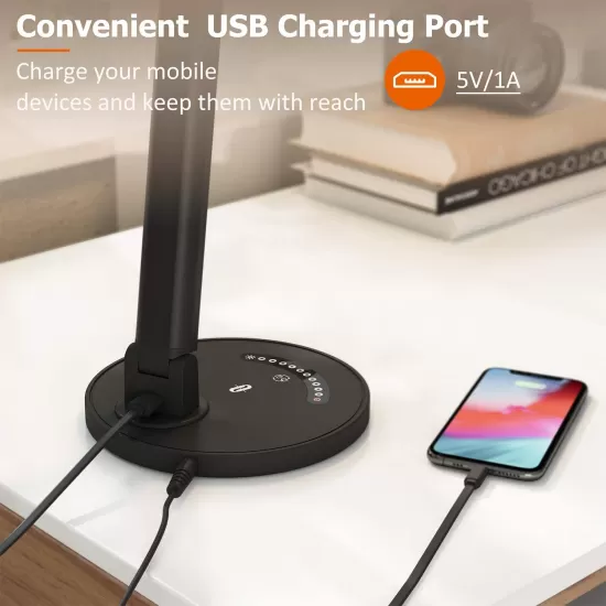 TaoTronics LED Desk Dimmable Office Lamp + USB Charging + 5 Lighting Mode + 7 Brightness Levels, Touch Control, TT-DL13BLK Shop quality TaoTronics LED Desk Dimmable Office Lamp + USB Charging + 5 Lighting Mode + 7 Brightness Levels, Touch Control in Kenya from vituzote.com Shop in-store or online and get countrywide delivery!