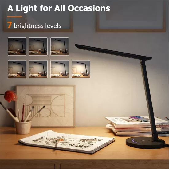 TaoTronics LED Desk Dimmable Office Lamp + USB Charging + 5 Lighting Mode + 7 Brightness Levels, Touch Control, TT-DL13BLK Shop quality TaoTronics LED Desk Dimmable Office Lamp + USB Charging + 5 Lighting Mode + 7 Brightness Levels, Touch Control in Kenya from vituzote.com Shop in-store or online and get countrywide delivery!