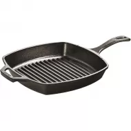Lodge Pre-Seasoned Square Ribbed Cast Iron Grill Pan, 10.5-inch