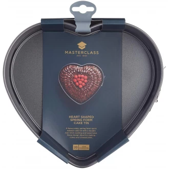 Master Class Heart Shaped Cake Tin - 9 Inch Springform Cake Tin with Loose Base and Non Stick Coating