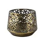 Candlelight Antiqued Blackened Brass Tealight Candle Holder Small - 7.5cm Height