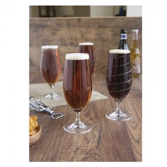 Mikasa Cheers Pack Of 4 Stemmed Pilsner Beer Glasses