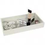 Home Basics Leather Vanity Tray, Ivory