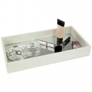 Home Basics Leather Vanity Tray, Ivory