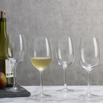 Mikasa Julie Luxury Lead Crystal White Wine Glasses, 468 ml - Clear (Set of 4)