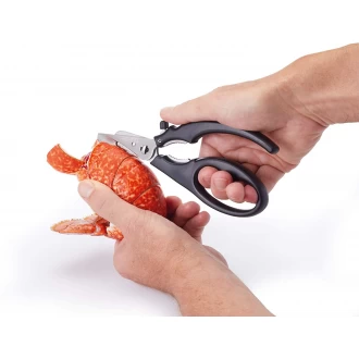 Master Class Seafood Shears with Lobster Cracker and Soft Grip Handles, Stainless Steel, 18.5 cm