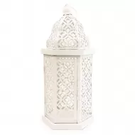 Candlelight Large Rustic Cut Out Metal Lantern, Cream  - 44.5cm Height