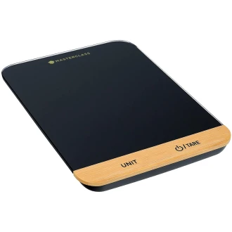Master Class Compact Digital Kitchen Scale in Gift Box, Plastic/Bamboo, Black