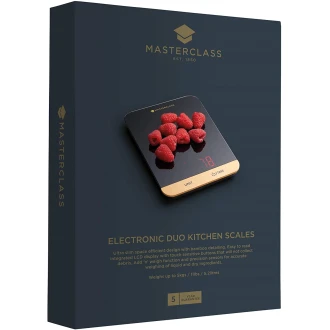 Master Class Compact Digital Kitchen Scale in Gift Box, Plastic/Bamboo, Black