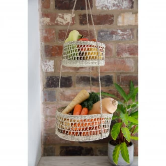 Natural Elements 2-Tier Seagrass Hanging Planter