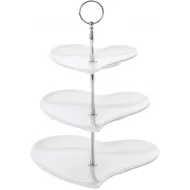 Maxwell & Williams White Basics Heart 3 Tier Cake Stand- Missing Stand, Small Plate 