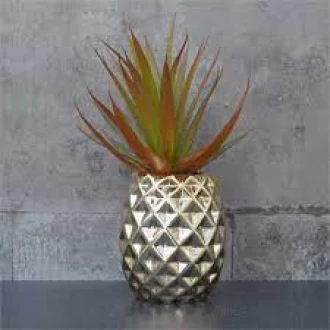 Candlelight  Artificial Plant in Pineapple Pot Gold 24cm 