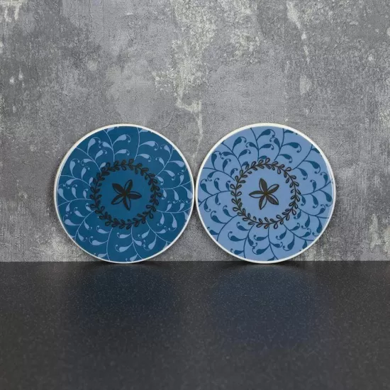 Shop quality Candlelight Bohemian Assorted Ceramic Coasters, Blue and Gold 10cm  - set of 2 in Kenya from vituzote.com Shop in-store or online and get countrywide delivery!