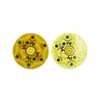 Candlelight Bohemian Assorted Ceramic Coasters Ochre and Gold 10cm (Sold Per Piece)