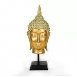 Candlelight Buddha Head Ornament on Stand Gold 24cm