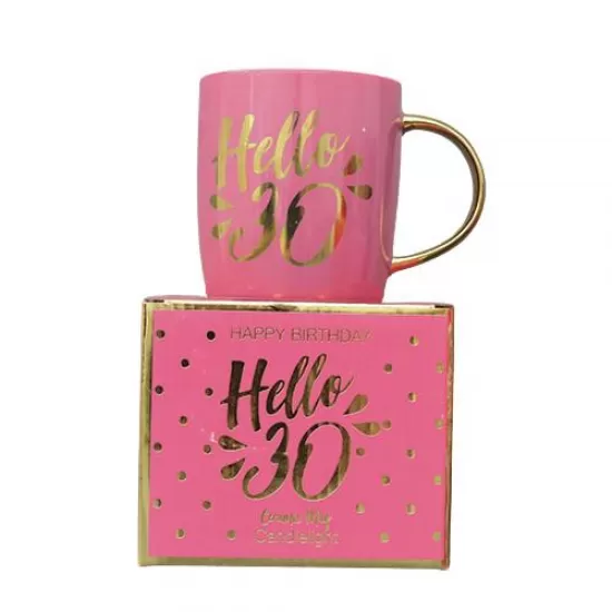 Shop quality Candlelight Hello 30 Milestone Mug in Gift Box Pink 9.2cm in Kenya from vituzote.com Shop in-store or online and get countrywide delivery!