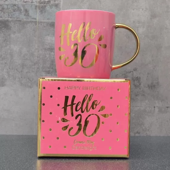Shop quality Candlelight Hello 30 Milestone Mug in Gift Box Pink 9.2cm in Kenya from vituzote.com Shop in-store or online and get countrywide delivery!