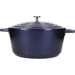 MasterClass Lightweight Casserole Dish with Lid, Cast Aluminium, Metallic Blue - 5 Litre/28 cm