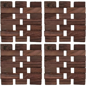 Creative Tops Dark Slatted Wood Pack Of 4 Coasters