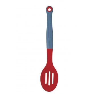 Colourworks Brights Red Silicone-Headed Slotted Spoon