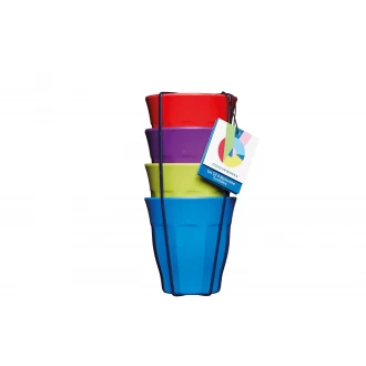Colourworks Melamine Plastic Tumblers, Multi-Colour, Set of 4, 280 ml