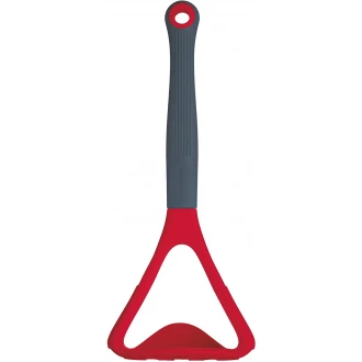Colourworks Multi Potato Masher with Serving Scoop, Silicone, Cherry, 25 cm