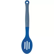 Colourworks Slotted Spoon, Silicone, Blueberry, 27 cm