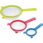 Colourworks Stainless Steel Fine Mesh Round Sieve Set, 18 cm. 12.5 cm, 8 cm, Multicoloured